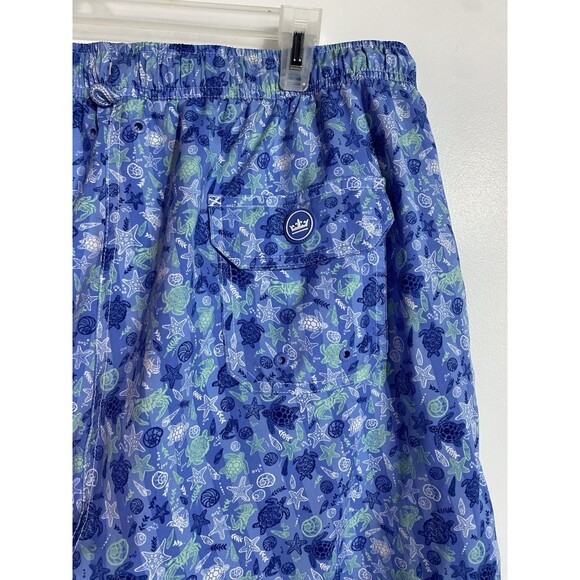 Peter Millar Swim Trunks Mens XXL Blue Seaside Collection Beach Hawaiian Turtles - Picture 6 of 12